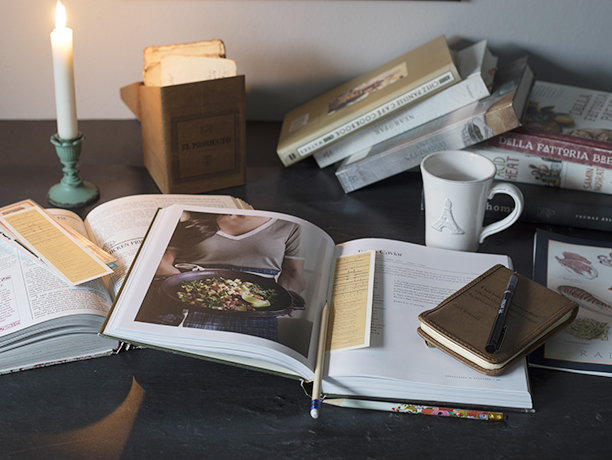 cookbooks on desktop