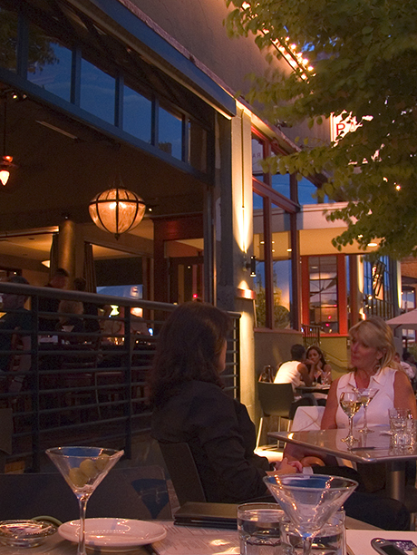 outdoor dining at evening